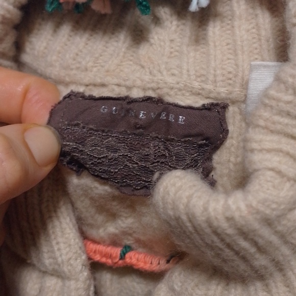 Exquisite Cream Knit Guinevere Cardigan Sweater 100% Lamb Wool Winter Wonderland - Picture 2 of 15